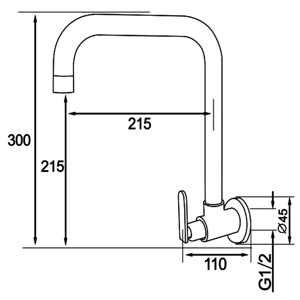 Abagno Wall Kitchen Sink Tap SDT-029W-SS