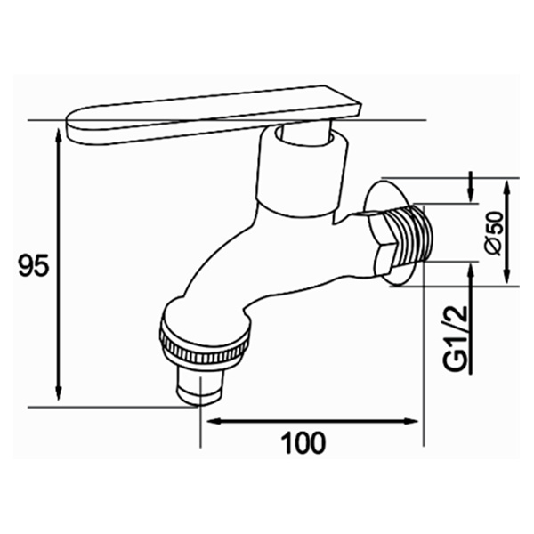Abagno 1/2" x 3/4" Hose Bib Tap SDT-071-SS
