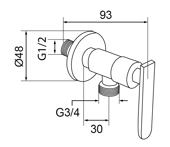 Abagno Wachine Machine Angle Valve SDT-093W-SC