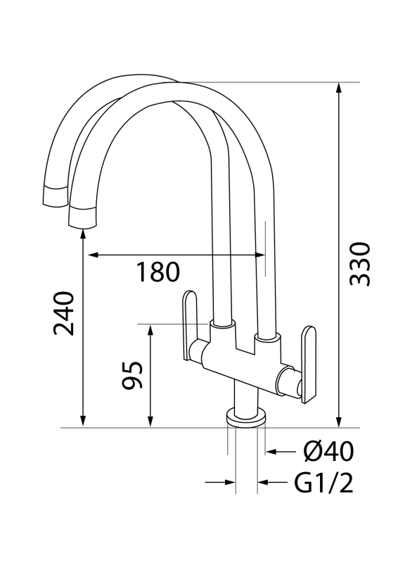 Abagno Kitchen Sink Tap SDT-228-SS