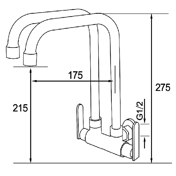 Abagno Wall Kitchen Sink Tap SDT-229W-SS