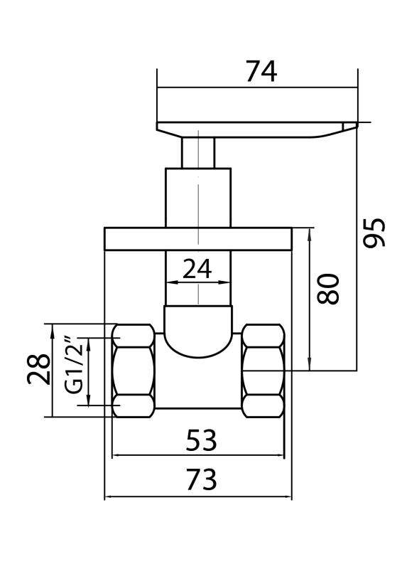 Abagno Quarter-Turn Concealed Stop Cock SDT-844-MB [Matt Black] [1/2"] 