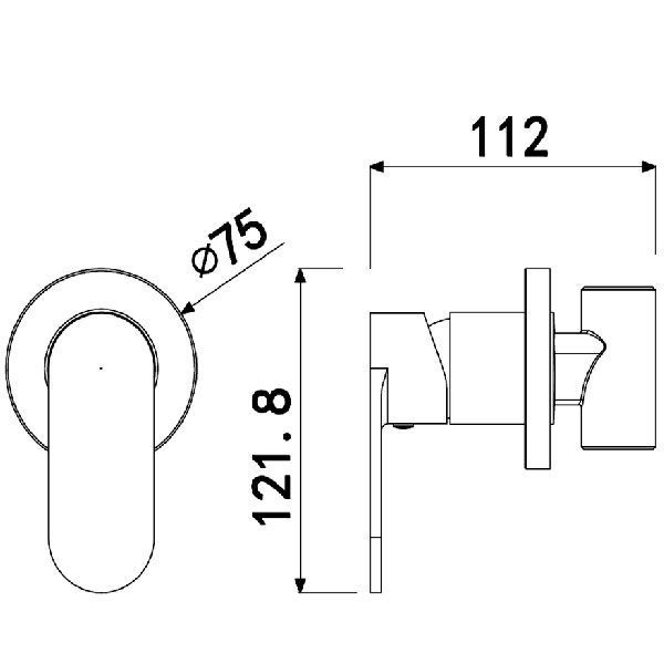 Abagno Single Lever Concealed Stop Valve SEC-011-CR [1/2"]