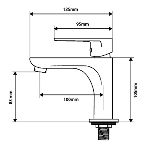 Abagno Single Lever Basin Tap SEC-070E-CR 