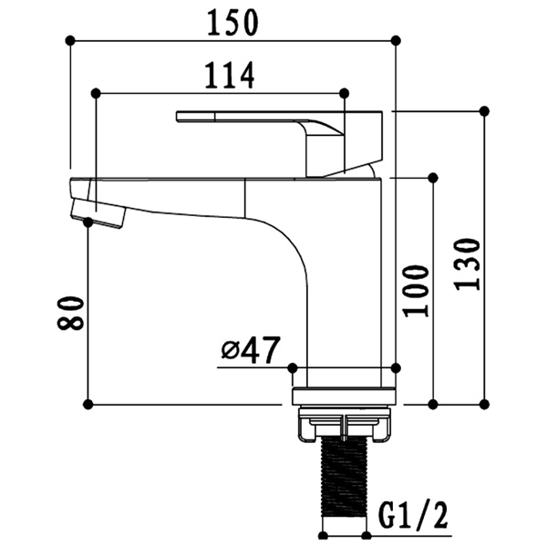 Abagno Basin Tap SEC-075-MB [Matt Black]
