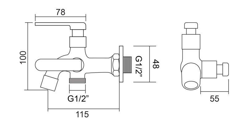 Abagno Two-Way Tap SET-041-BN [Black Nickel]