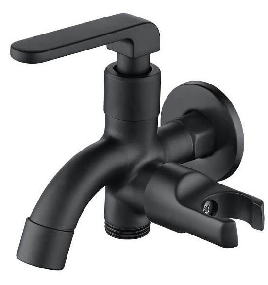 Abagno Two-Way Tap With Holder SET-051H-MB [Matt Black]