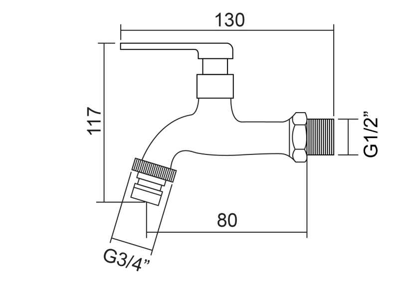 Abagno Hose Bib Tap SET-071-SC 