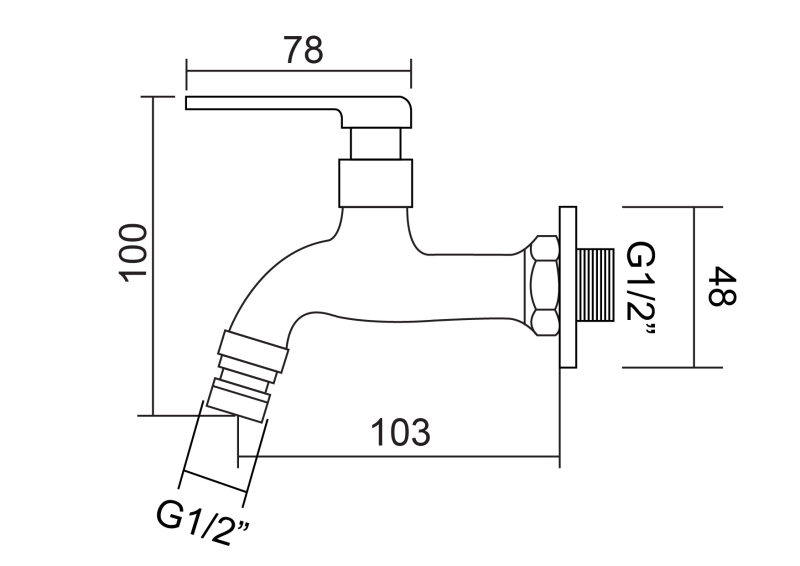 Abagno Hose Bib Tap SET-083-BN [Black Nickel]