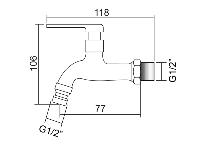 Abagno Hose Bib Tap SET-083-SC