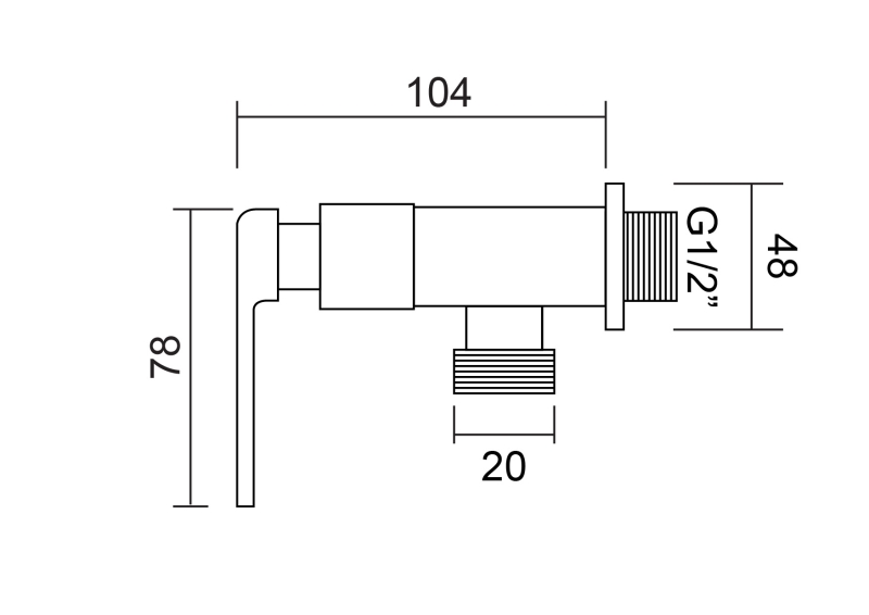 Abagno Angle Valve SET-093-MB [Matt Black]