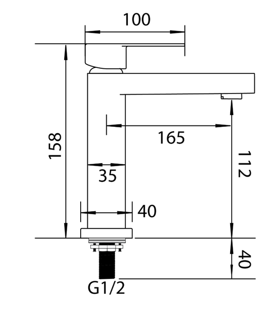 Abagno Single Lever Basin Tap SGT-075S-MB [Matt Black]