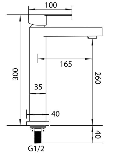 Abagno Single Lever Tower Basin Tap SGT-075SL-MB [Matt Black]