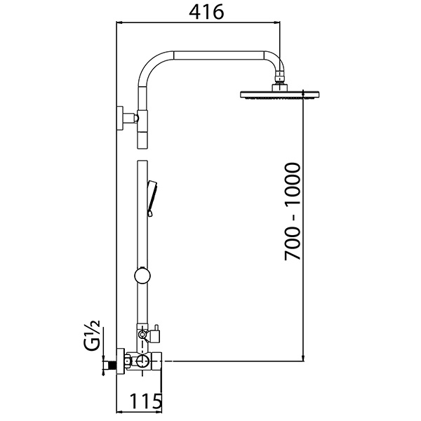 Abagno Exposed Shower Column SH-SM-828-553SS