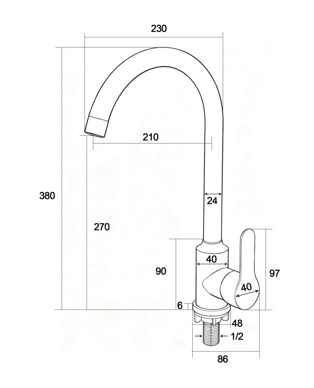Abagno Pillar Sink Tap SHC-182-BN [Black Nickel]