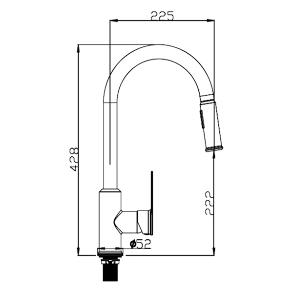  Abagno Kitchen Sink Mixer With Pull-out Spray SHM-180P-CR