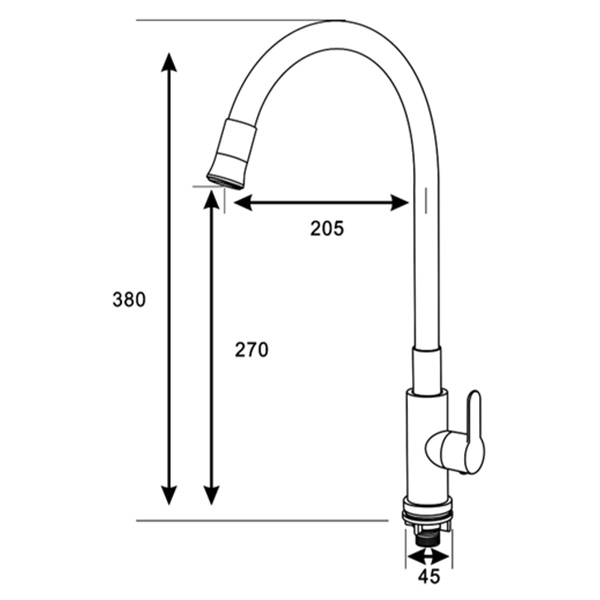 Abagno Kitchen Sink Tap SHT-058-FP-MB [Matt Black]