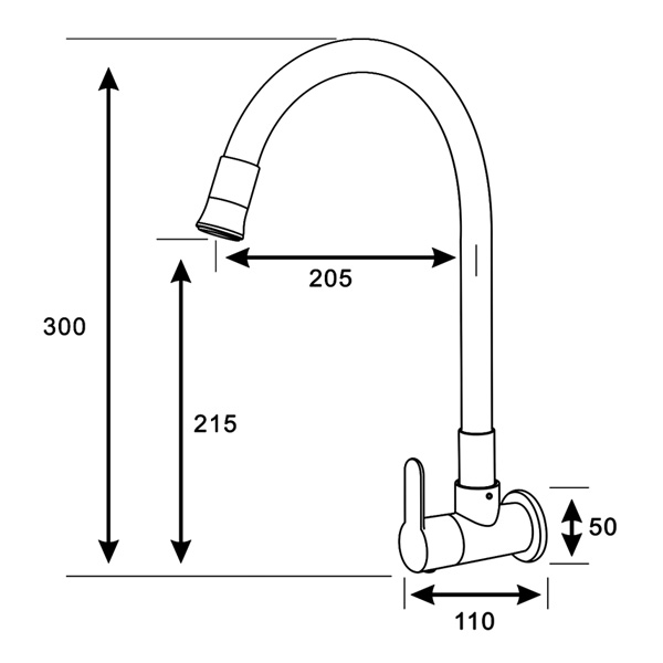 Abagno Wall Kitchen Sink Tap SHT-058-FW