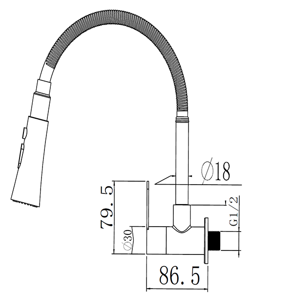 Abagno Wall Sink Tap SHT-158-FJW-SC