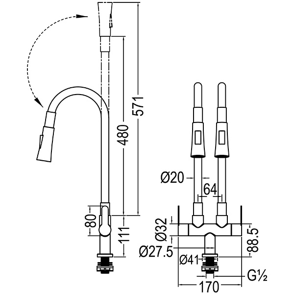 Abagno Sink Tap SHT-258-FJP