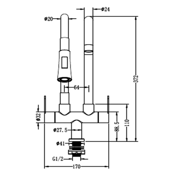 Abagno Kitchen Sink Tap SHT-258-MSP
