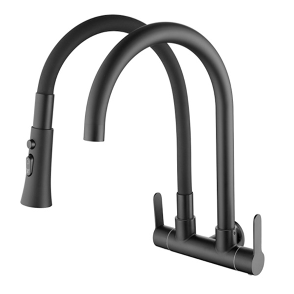Abagno Wall Sink Tap SHT-258-MSW-MB [Matt Black]     