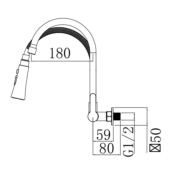 Abagno Wall Sink Tap SHT-258-MW-SC