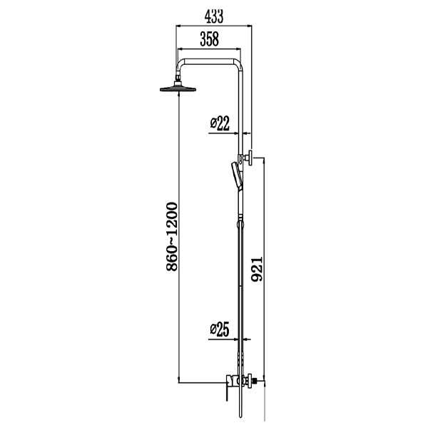 Abagno Exposed Bath/Shower Column SI-BM-969-851SS