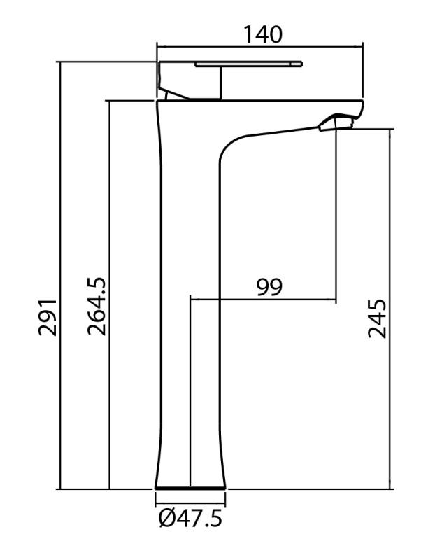 Abagno Tower Basin Tap SIC-076L-SS
