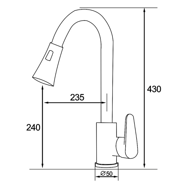 Abagno Kitchen Sink Mixer With Pull-out Spray SIM-182P-SS