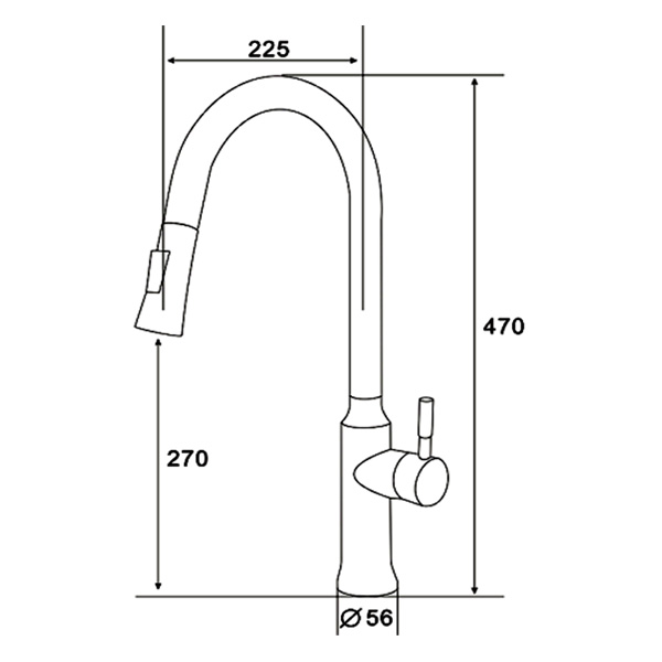 Abagno Kitchen Sink Mixer with Pull-out Spray Black Nickel SIM-188P-BS
