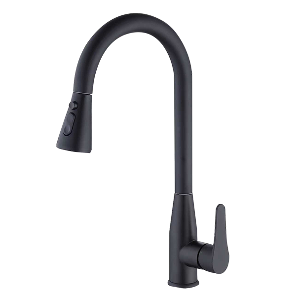 Abagno SIM-280P-MB Kitchen Sink Mixer With Pull-Out Double Spray [Matt Black]