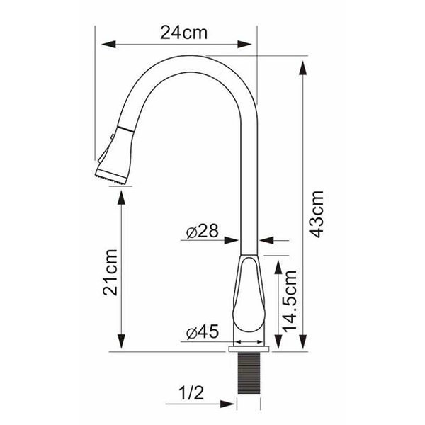 Abagno SIM-280P-MB Kitchen Sink Mixer With Pull-Out Double Spray [Matt Black]
