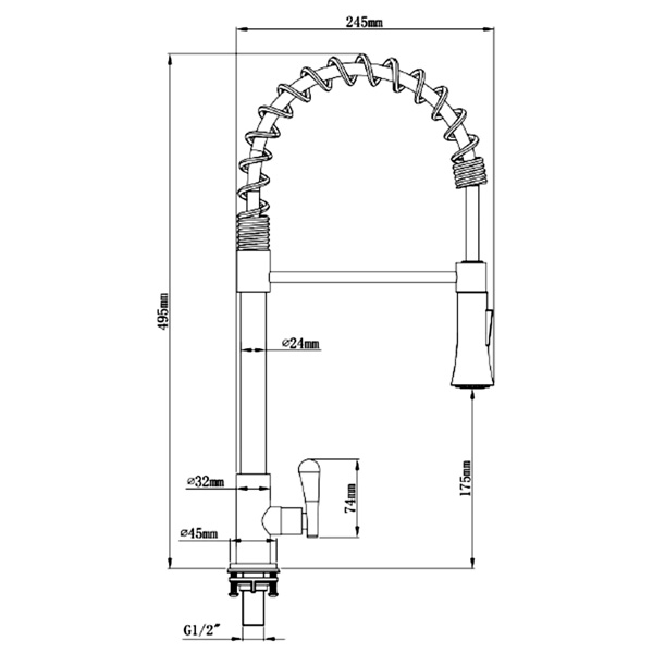 Abagno Kitchen Sink Tap with Flexible Spout SIT-178S-SS