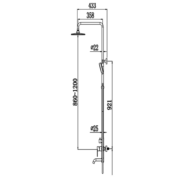 Abagno Exposed Bath/Shower Column SJ-BM-809-513