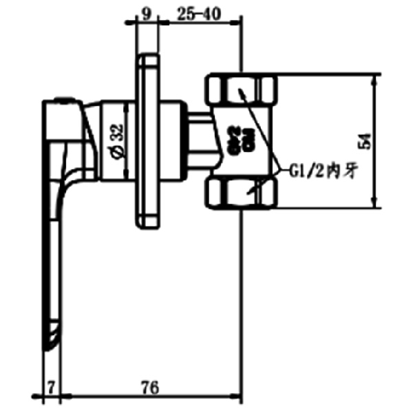 Abagno Single Lever Concealed Stop Valve SJC-005-CR [1/2"]
