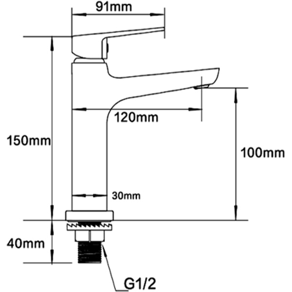 Abagno Basin Tap SJC-075S-BN [Black Nickel]