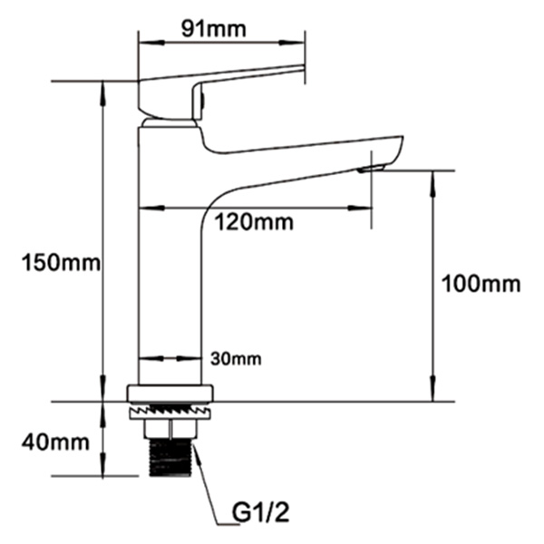 Abagno Single Lever Basin Tap SJC-075S-CR