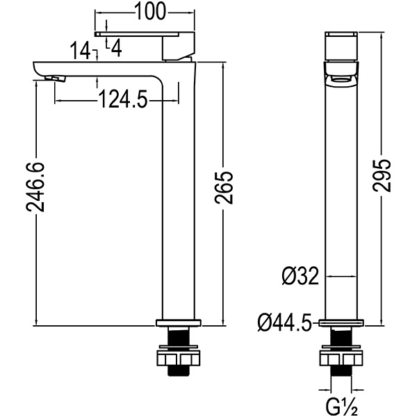 Abagno Tower Basin Tap SJC-075SL-SS