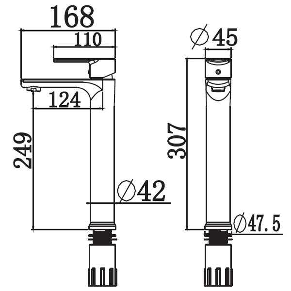 Abagno Tower Basin Mixer SJM-075L-SC