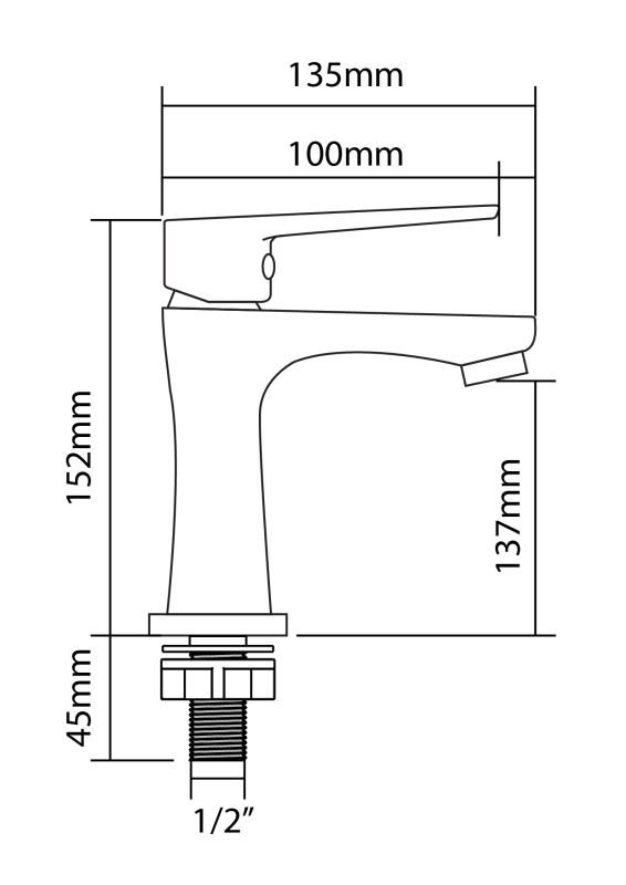Abagno Single Lever Basin Tap SMC-070S-CR