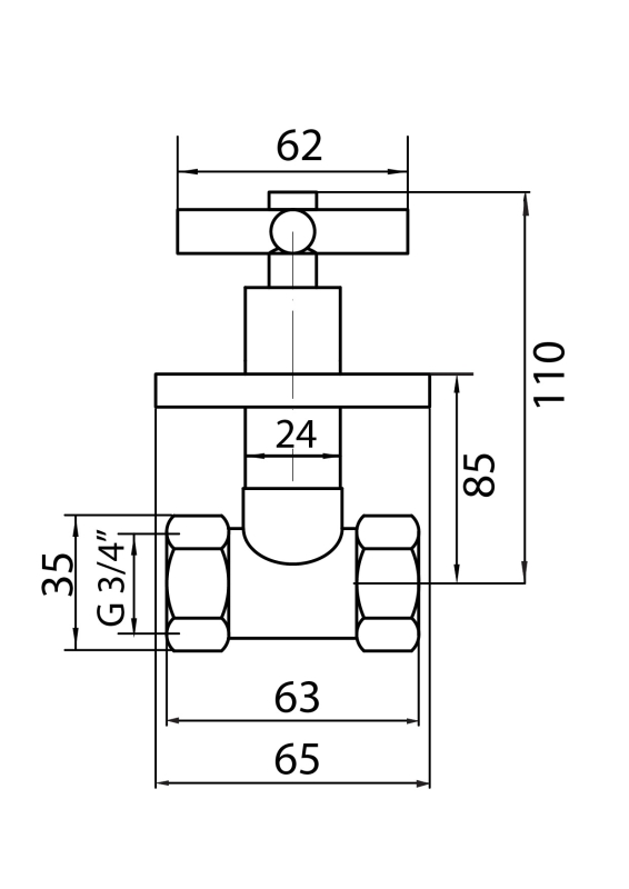 Abagno Full-Turn Concealed Stop Cock SOT-686B-FT-SS [3/4"]