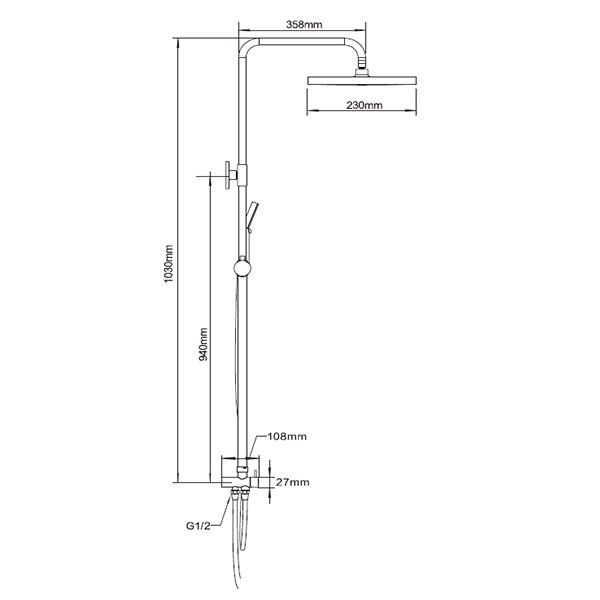 Abagno Exposed Shower Column SP-855-703 