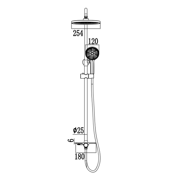 Abagno Exposed Shower Column SPA-710-603-BN 