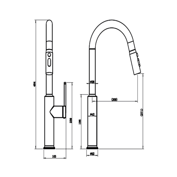 Abagno Kitchen Sink Mixer SPM-188P-BN