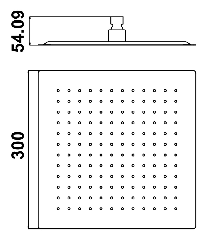 Abagno Square Ultrathin Rain Shower SQ-3012-BP [Bright Polish]