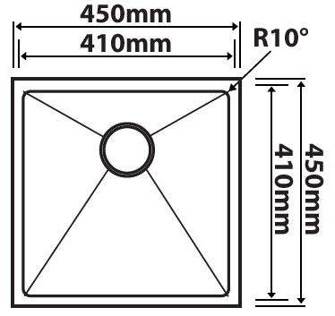 Abagno Under-Mount Single Bowl Kitchen Sink SR-4545