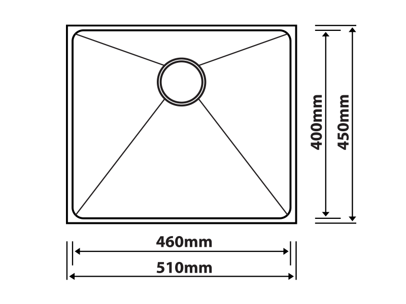 Abagno Under-Mount Single Bowl Kitchen Sink SR-5145