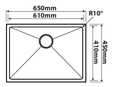 Abagno Under-Mount Single Bowl Kitchen Sink SR-6545