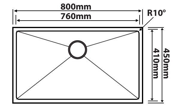Abagno Under-Mount Single Bowl Kitchen Sink SR-8045